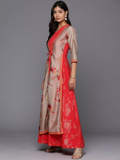 Ahalyaa Women's Traditional wear Ethnic Dress - Red