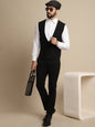 Even Apparels Men's Black Double Breast Waistcoat