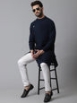Indian Clothing Even Apparels Blue Sherwani Kurta With Asymetrical Cut
