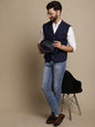 Even Apparels Men's Blue Waistcoat with Notched Lapel