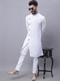 Even Apparels White Sherwani Kurta With Asymetrical Cut