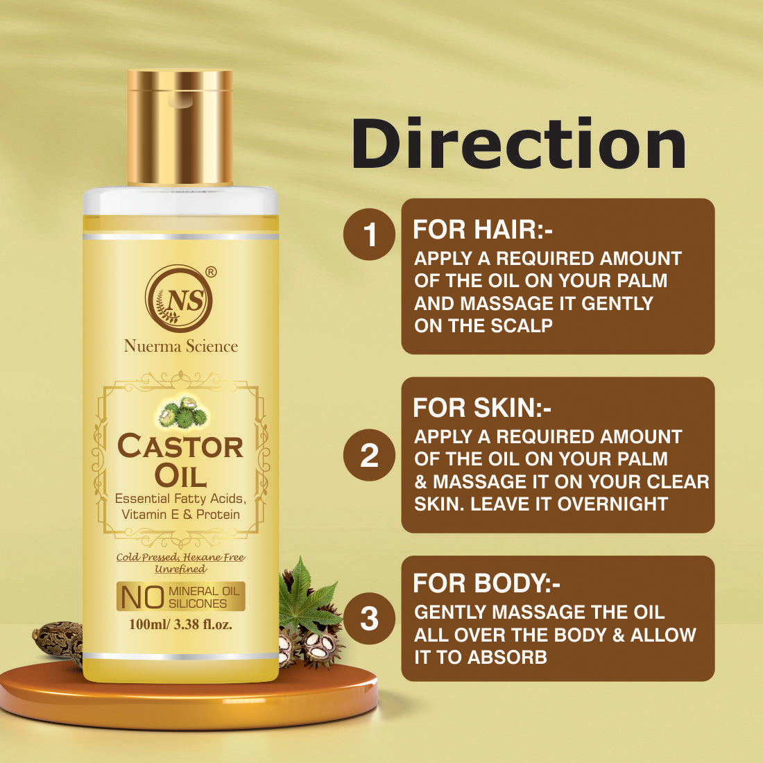 Nuerma Science Castor Oil For Hair & Body