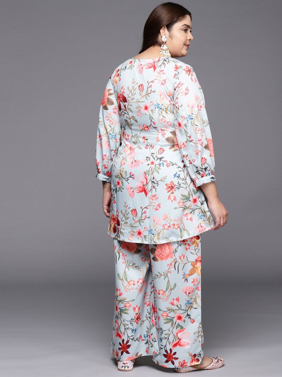 Ahalyaa Women Plus Size Printed Tunic with Palazzos