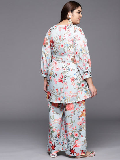 Ahalyaa Women Plus Size Printed Tunic with Palazzos