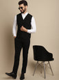 Even Apparels Men's Black Waistcoat With Patch Pocket