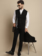 Even Apparels Men's Black Waistcoat with Notched Lapel