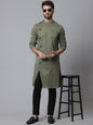 Even Apparels Green Sherwani Kurta With Asymetrical Cut