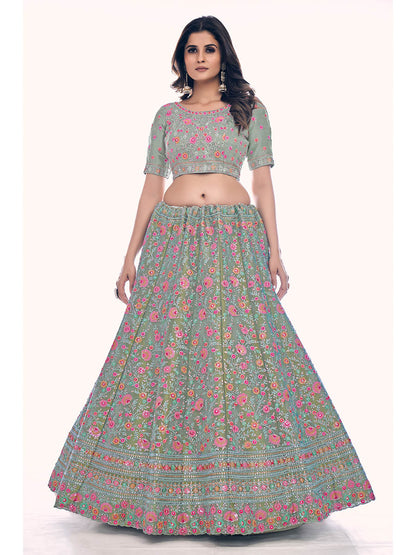 Myra Green Gota Silk Embroidered Designer Lehenga Choli