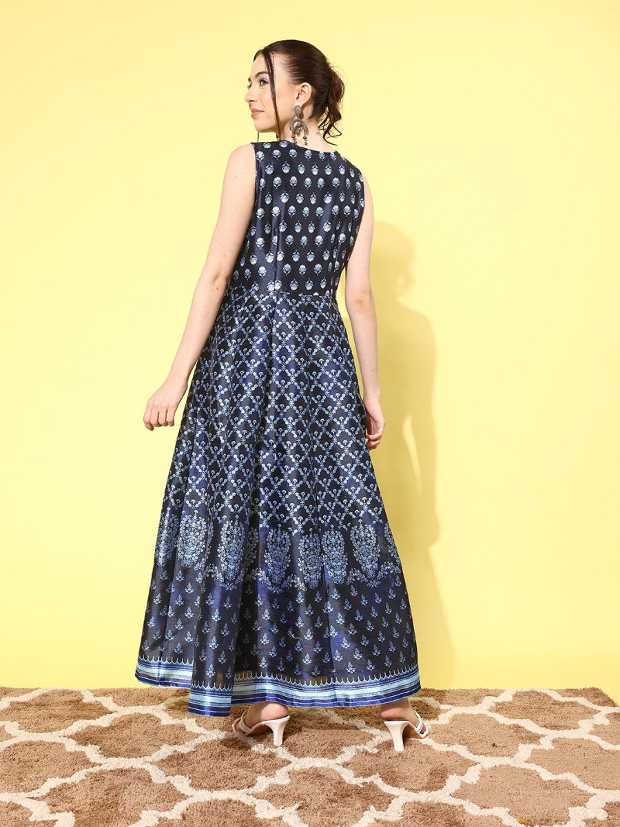 Ahalyaa Floral Printed Maxi Ethnic Dress