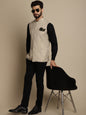 Even Apparels Men's Cream Mandarin Collar Waistcoat
