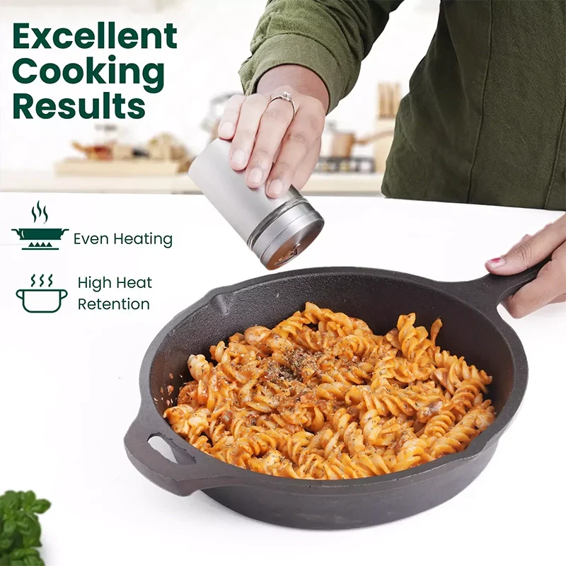 The Indus Valley CASTrong Cast Iron Cookware Set: Tawa + Fry Pan + Wok Kadai, Kitchen set for Home, Pre-seasoned,100% Pure Cast Iron Cookware,Toxin-free Pots and Pans,Tadka Pan
