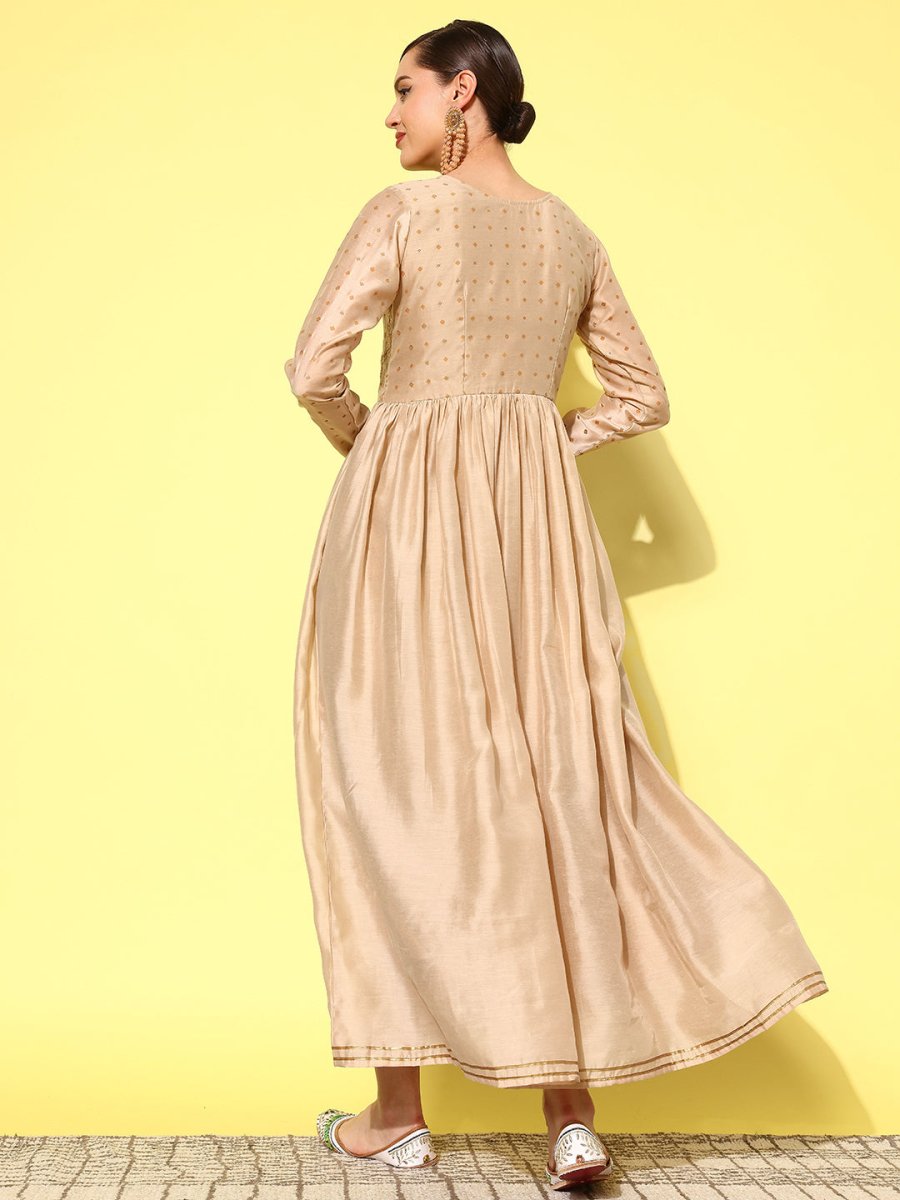 Ahalyaa Floral Embroidered A-Line Maxi Dress