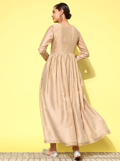 Ahalyaa Floral Embroidered A-Line Maxi Dress