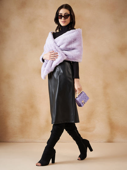 InWeave Women's Mauve Fur Cape