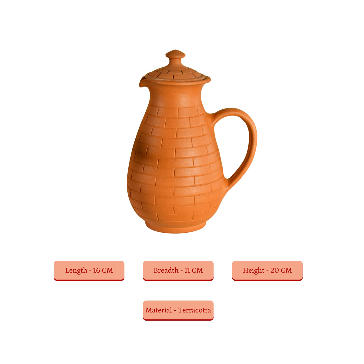 Sowpeace Premium Large Terracotta Jug for Water and Drinks