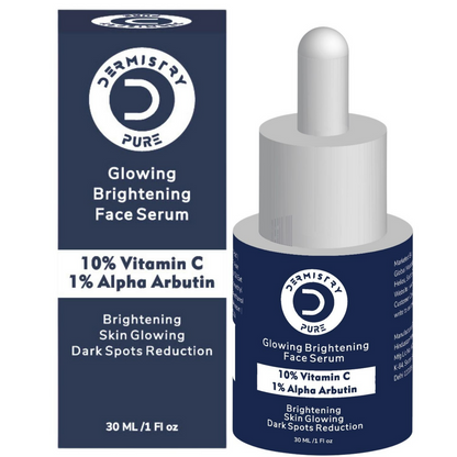 Dermistry 10% Vitamin C 1% Alpha Arbutin Dull Skin Brightening Lightening Fairness Glow Face Serum