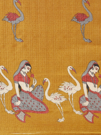 Saree Mall Brown & White Printed Saree