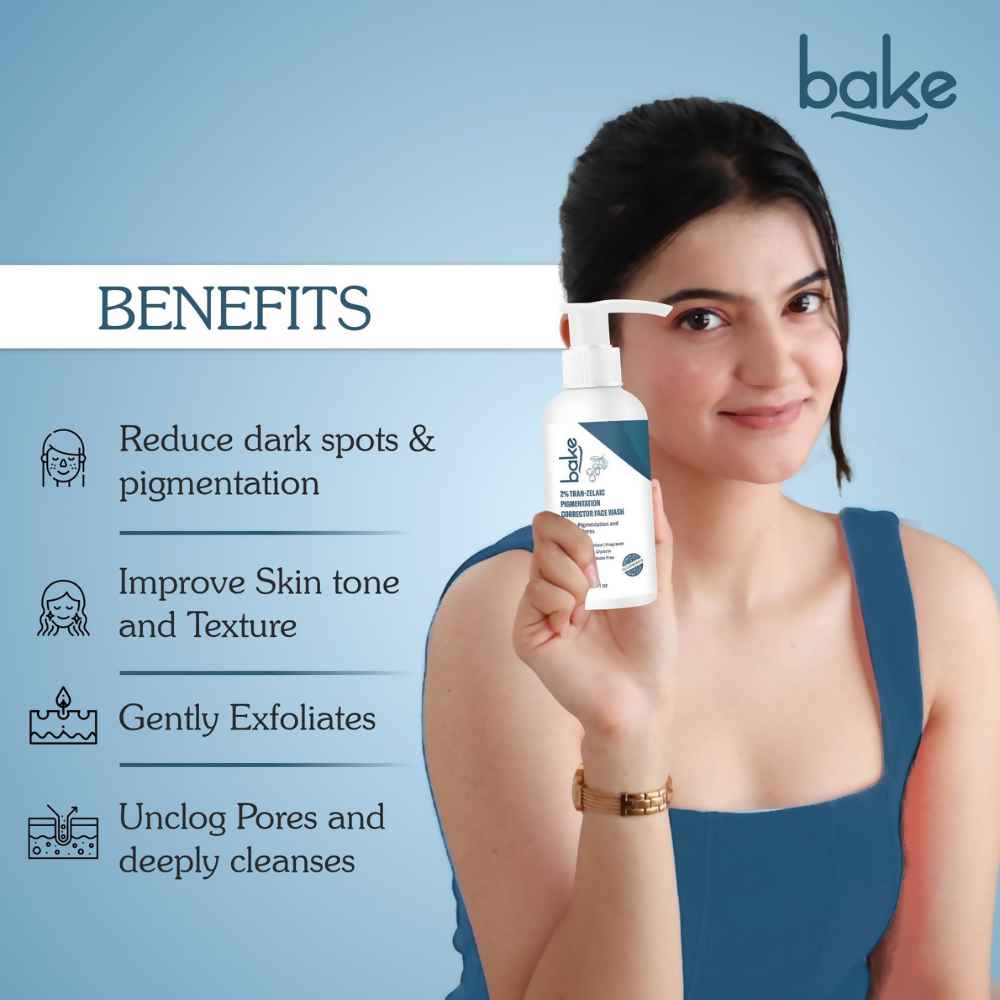 Bake 2% Tran-Zelaic Pigmentation Corrector Milky Face Wash For Pigmentation and unclogged pores