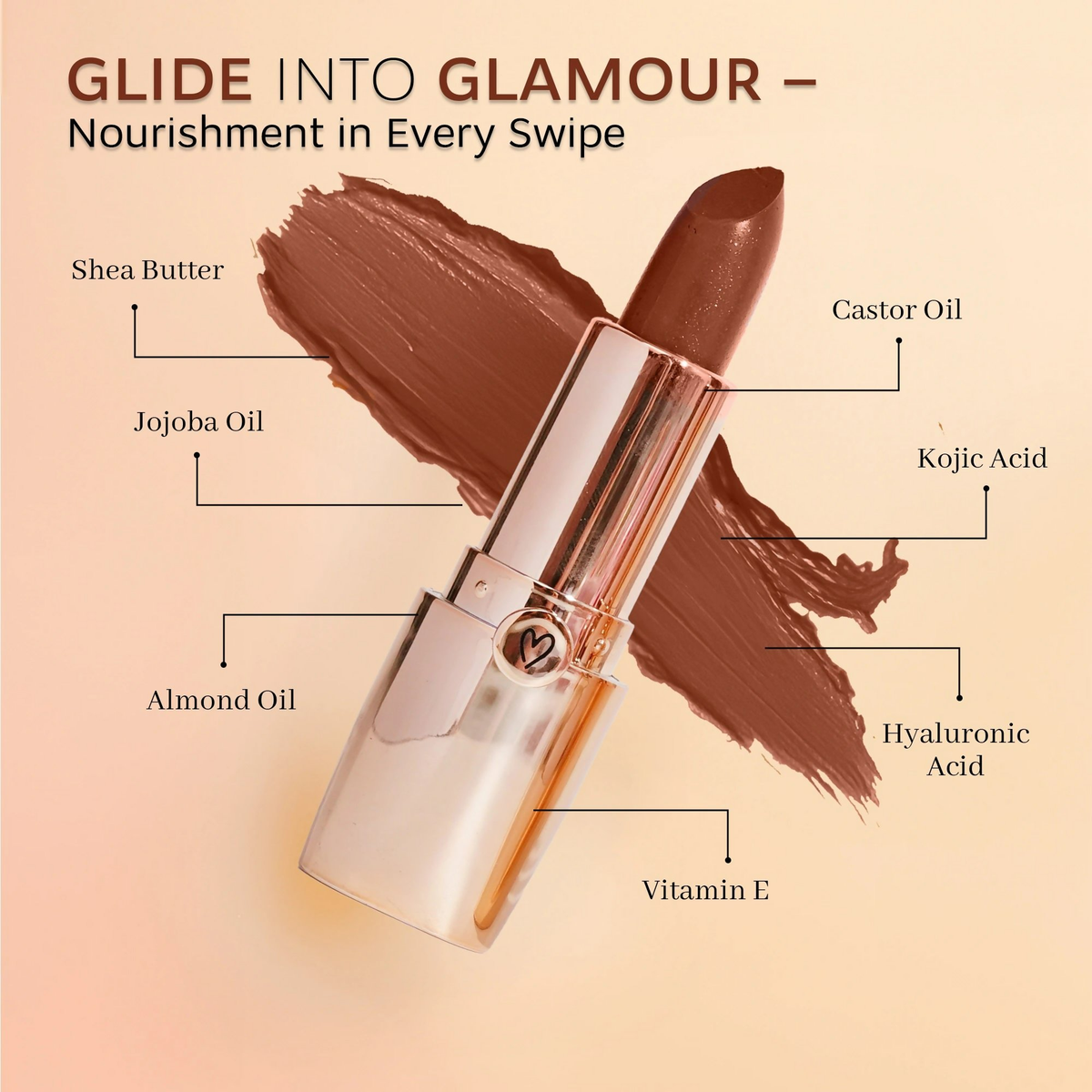 Dunamiss Carla Cinnamon Brown Satin Lipstick
