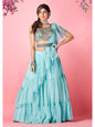 Myra Sky Blue Art Silk Designer Lehenga