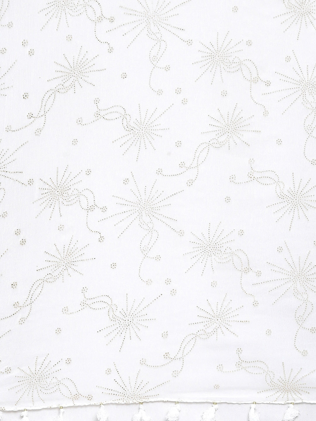 Souchii White & Gold Printed Dupatta
