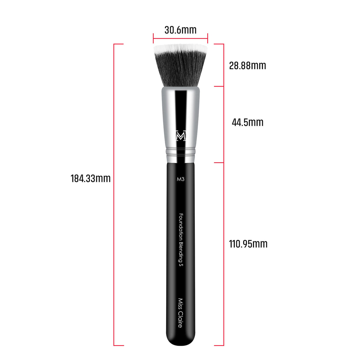 Miss Claire M3 - Foundation Blending Brush (S) - Chrome