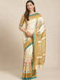 Saree Mall Off-White & Beige Printed Saree