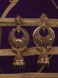 Gold-Polished Alloy Designer Brass Jhumki Earrings - The Pari