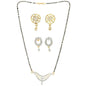 AanyaCentric Gold-Polished Mangalsutra with Pendant, 2 Pair Earrings
