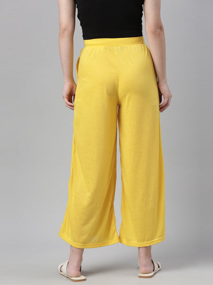 Souchii Yellow Knitted Ethnic Palazzos