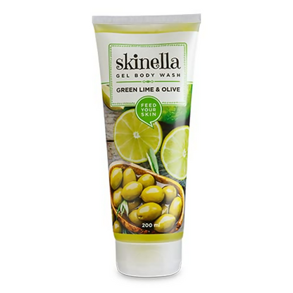 Skinella Gel Body Wash,Green Lime And Olive with Vitamins E & C