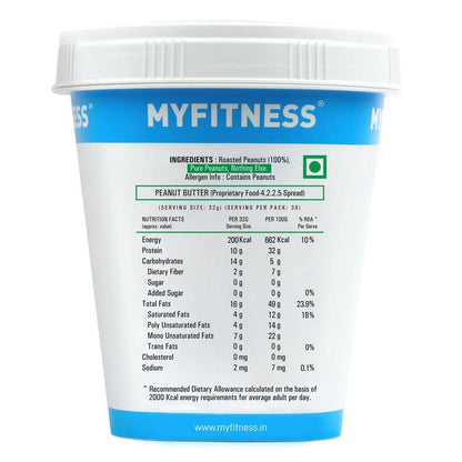 Myfitness All Natural Unsweetened Peanut Butter Crunchy
