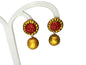 Terracotta Stud With Round Drop Earrings