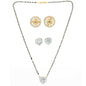 AanyaCentric Gold-Polished Mangalsutra with Pendant, 2 Pair Earrings