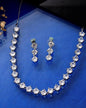 VOJ Silver Plated AD Studded Choker Jewellery Set