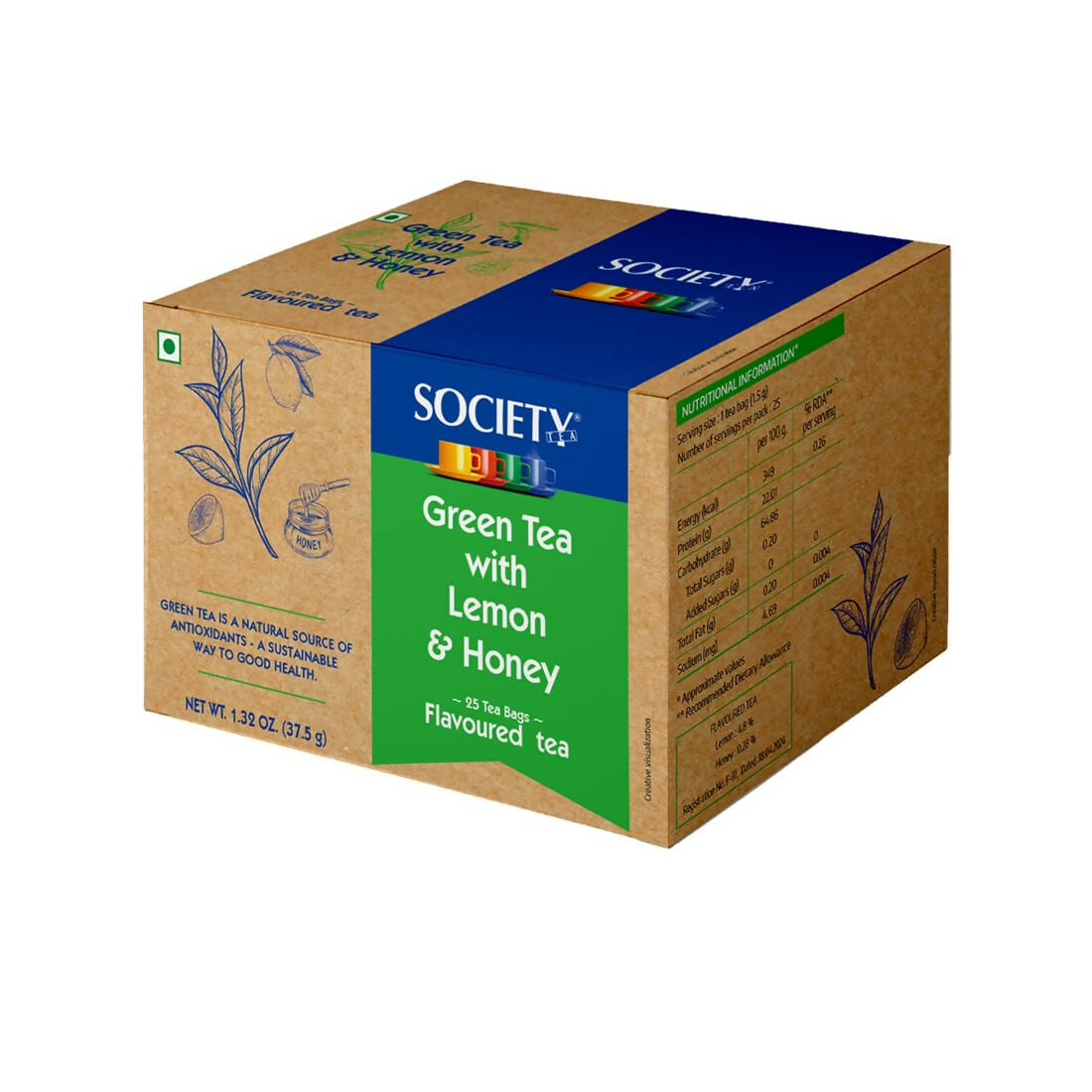 Society Green Tea with Lemon and Honey Flavoured Tea