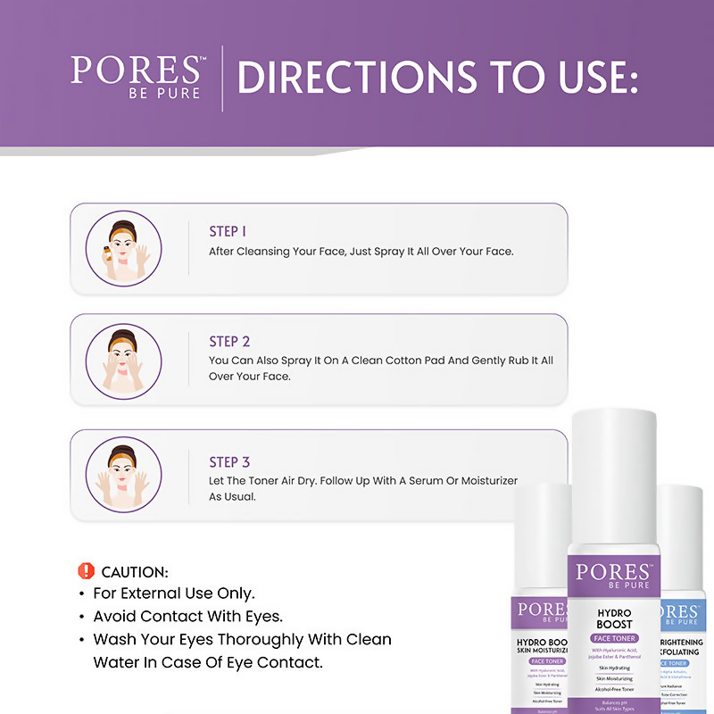 Pores Be Pure Hydro Boost Face Toner With Hyaluronic Acid