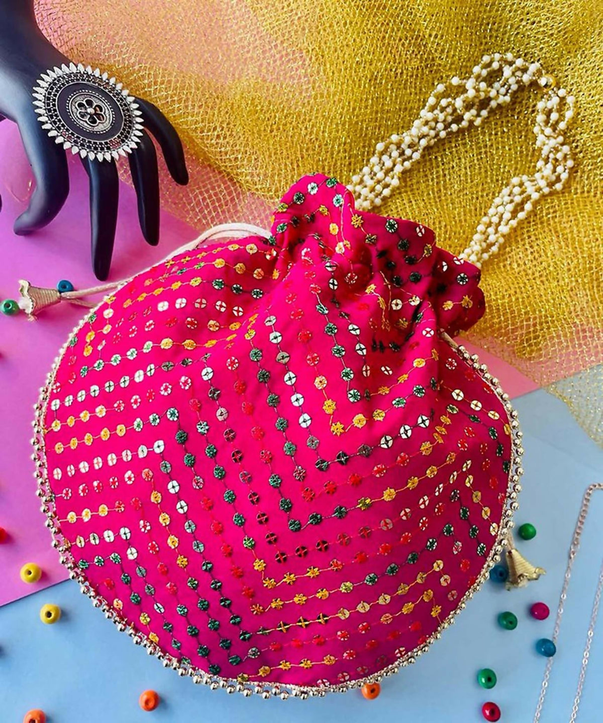 Joban Fashion Potli Bags - Pink