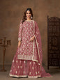 Monjolika Fashion Net Embroidered Onion Pink Salwar Kameez