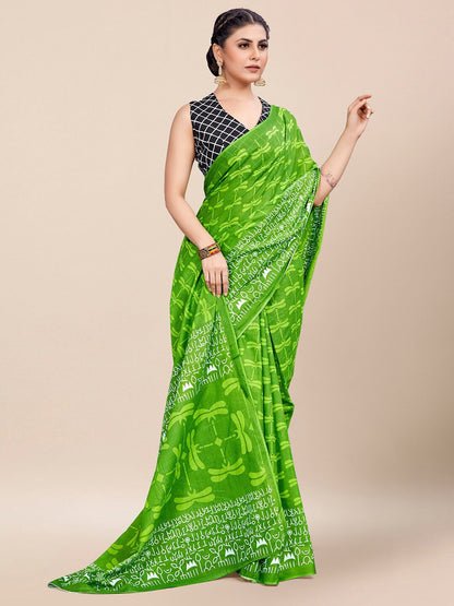 Saree Mall Abstract Printed Pure Cotton Bagh Sarees