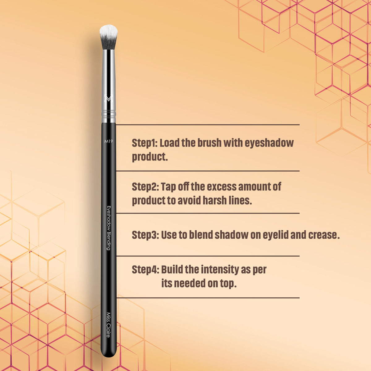Miss Claire M19 - Eyeshadow Blending Brush - Chrome