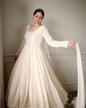 Yash Enterprise Salwar Soul Women'S White Net With Heavy Embroidery Sequin Salwar Suit