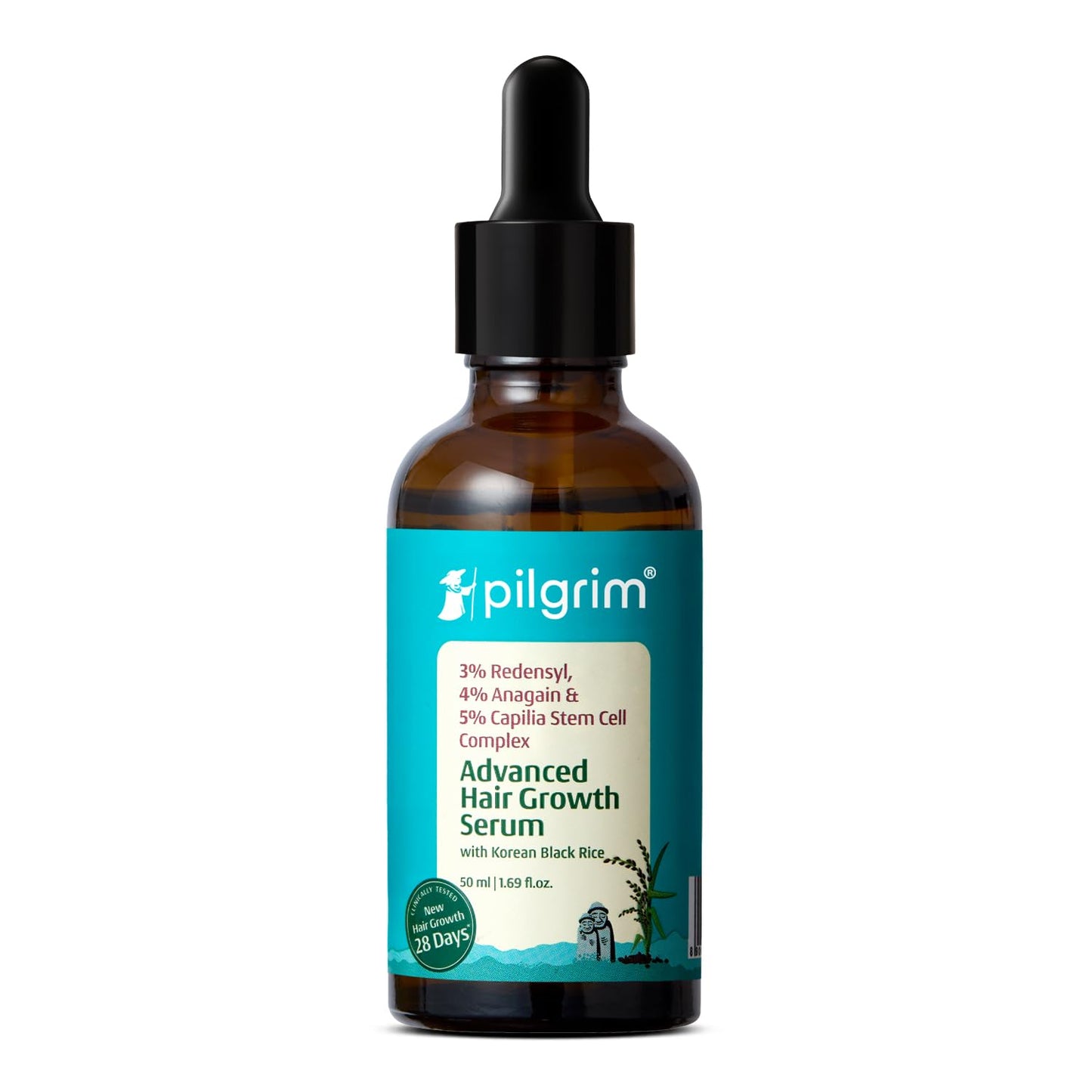 Pilgrim Redensyl 3% + Anagain 4% + 5% Capilia Stem Advanced Hair Growth Serum with Korean Black Rice
