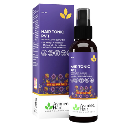 Avimee Herbal Hair Tone Pv 1 Scalp Spray Natural DHT Blocker, With Saw Palmetto, Amla, Methi & Bhringraj Extracts