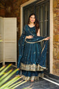 Yash Enterprise Rama Green Simmer Silk Party Wear Ebroidery Suit Set