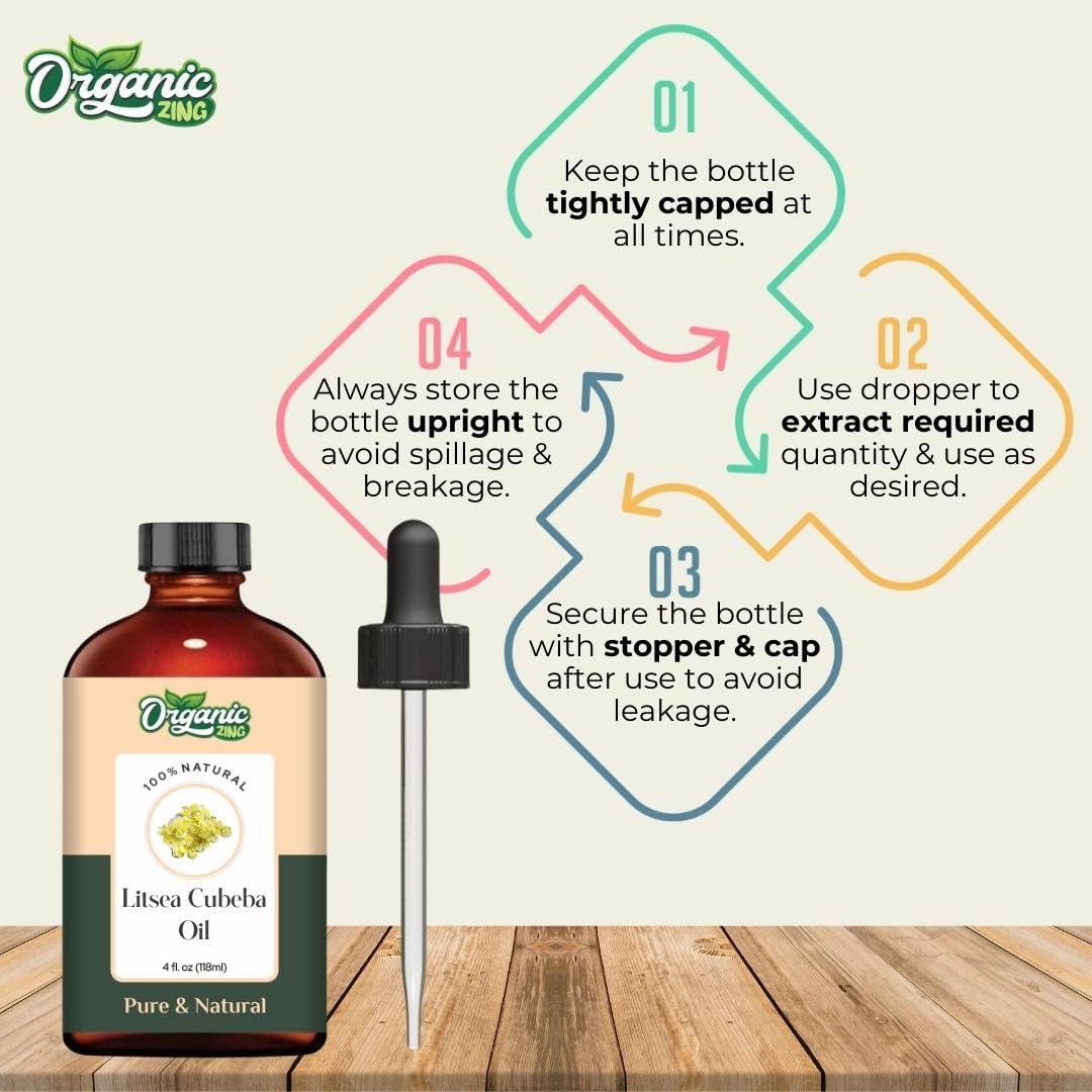 Organic Zing Litsea Cubeba Oil | Pure & Natural Essential Oil for Aroma & Diffusers