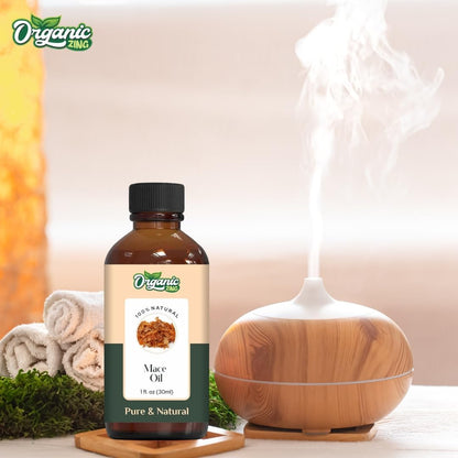 Organic Zing Mace (Myristica Fragrans) Oil | Pure & Natural Essential Oil for Skin Care, Haircare, Aroma & Diffusers
