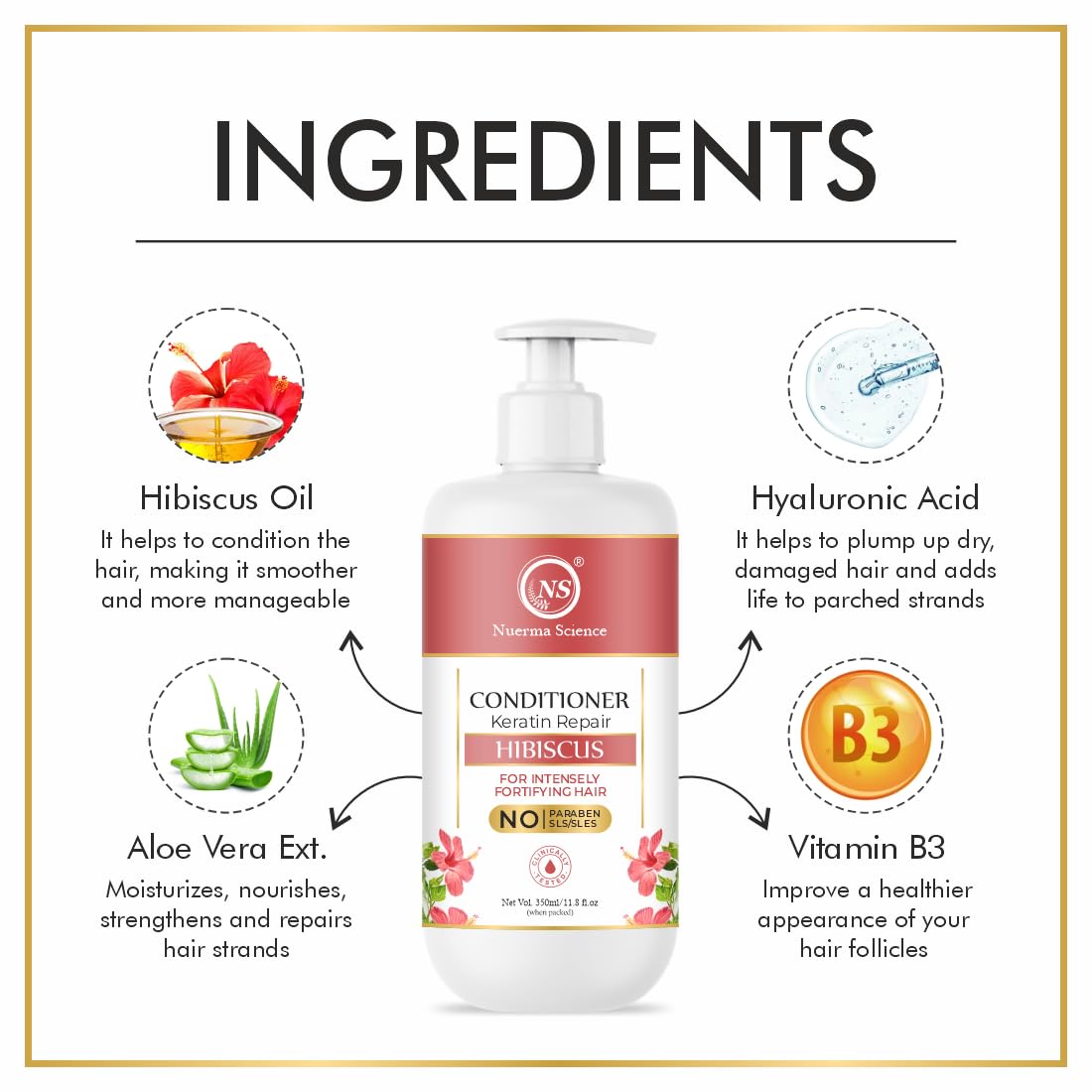 Nuerma Science Hibiscus Hair Conditioner with Keratin Repair