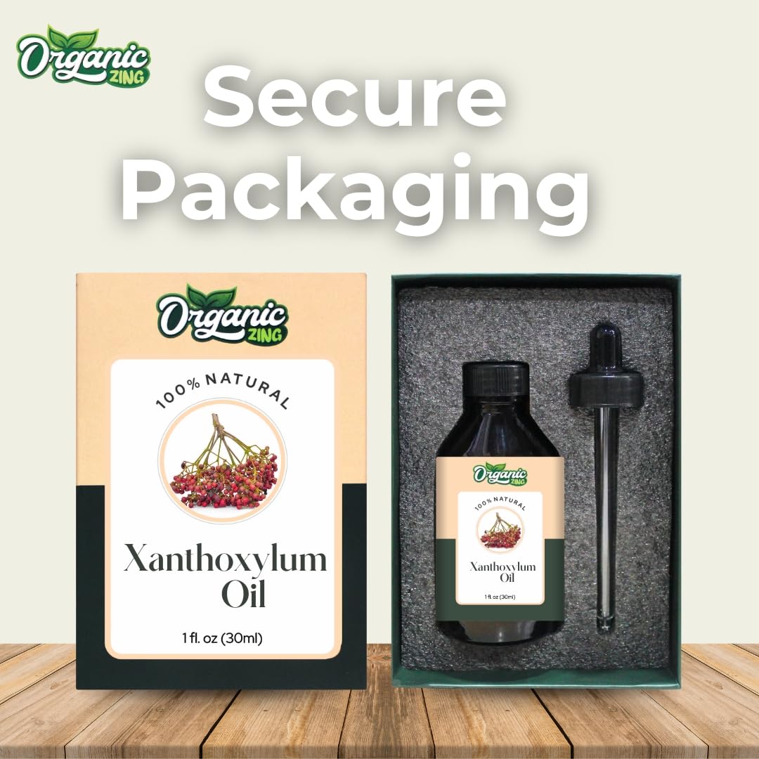 Organic Zing Xanthoxylum (Zanthoxylum) Oil | Pure & Natural Steam Distilled Essential Oil for Aroma, Diffusers & Massage