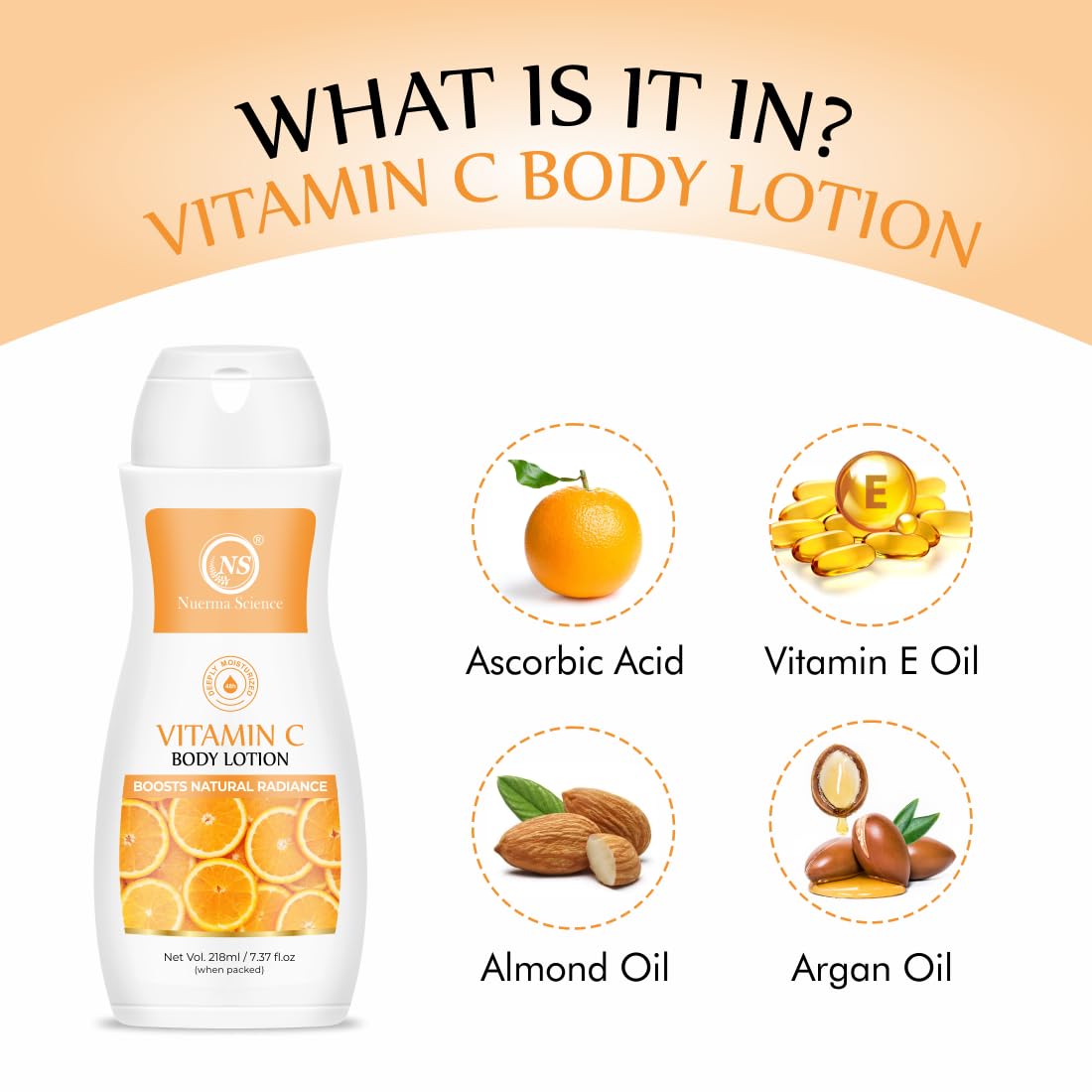 Nuerma Science Vitamin C Moisturizing Body Lotion | Deep Hydrating & Nourishing Body Lotion